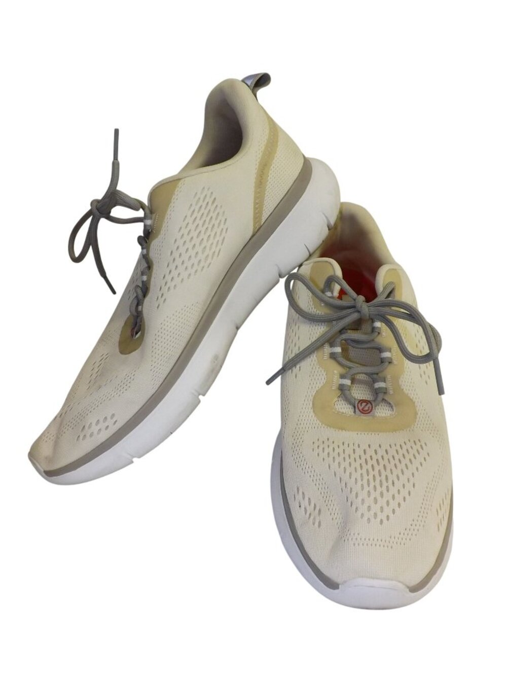 Cole Haan Mens 12M ZeroGrand Ivory Lace-Up Athletic Sneakers Walking Shoes